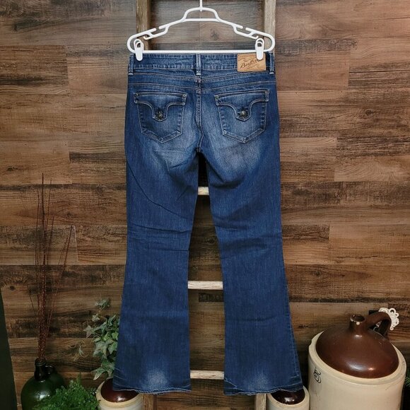 Buffalo David Bitton Jeans Size 30 Whitby Wide Leg Flare Mid Rise Western Boho - Picture 2 of 10